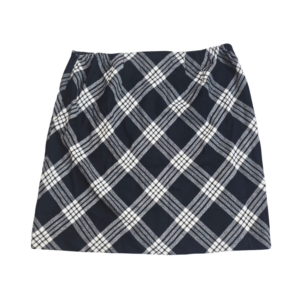 Talbots NWT Plaid Wool Blend Mini‎ Skirt Lined Career Classic Size 18W - Picture 2 of 9